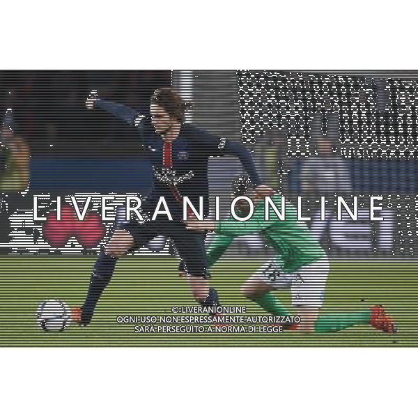 Adrien RABIOT / Fabien LEMOINE - 25.10.2015 - PSG / Saint Etienne - 11eme journee Ligue 1 Photo : Nolwenn Le Gouic / Icon Sport /AGENZIA ALDO LIVERANI SAS - Italy Only editorial use only