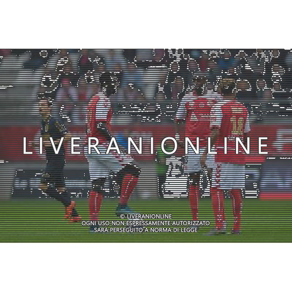 deception Reims / Grejohn Kyei / Prince Oniangue / Frederic Bulot - 25.10.2015 - Reims / Monaco - 11eme journee de Ligue 1 Photo : Andre Ferreira / Icon Sport AG ALDO LIVERANI SAS ONLY ITALY