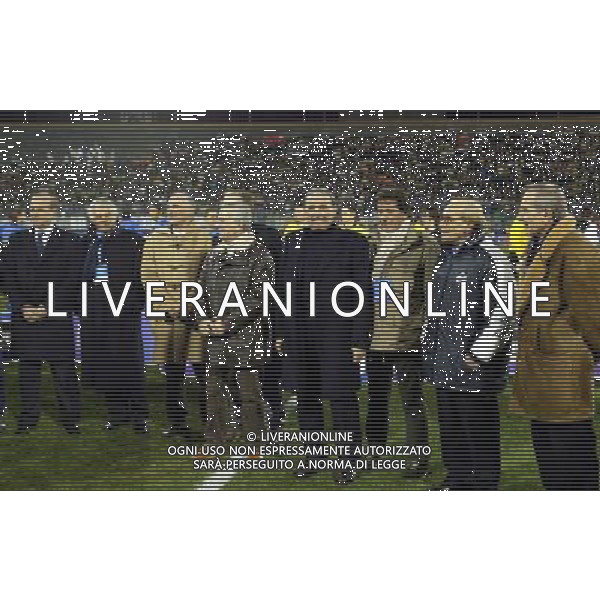 Cagliari 9 febbraio 2005 Italia - Russia amichevole nella foto: Riva Gigi con la squadra con cui il cagliari ha vinto l\'ultimo scudetto foto Andry / Ag. Aldo Liverani