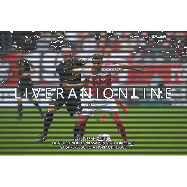 Frederic Bulot / Andrea Raggi - 25.10.2015 - Reims / Monaco - 11eme journee de Ligue 1 Photo : Andre Ferreira / Icon Sport AG ALDO LIVERANI SAS ONLY ITALY