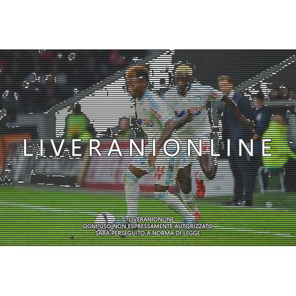 Georges Kevin NKOUDOU / Benjamin MENDY - 25.10.2015 - Lille / Marseille - 11eme journee de Ligue 1 Photo: Dave Winter / Icon Sport/AGENZIA ALDO LIVERANI SAS - ITALY ONLY EDITORIAL USE ONLY
