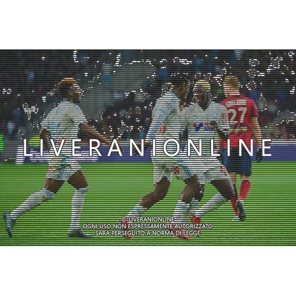 Joie Michy BATSHUAYI / Benjamin MENDY - 25.10.2015 - Lille / Marseille - 11eme journee de Ligue 1 Photo: Dave Winter / Icon Sport/AGENZIA ALDO LIVERANI SAS - ITALY ONLY EDITORIAL USE ONLY