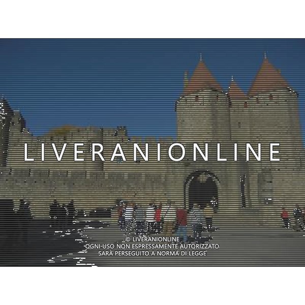 FRANCIA 2015 CARCASSONE NELLA FOTO Carcassonne  una cittˆ francese situata nel dipartimento dell\'Aude, del quale  capoluogo, nella regione della Linguadoca-Rossiglione AG ALDO LIVERANI SAS