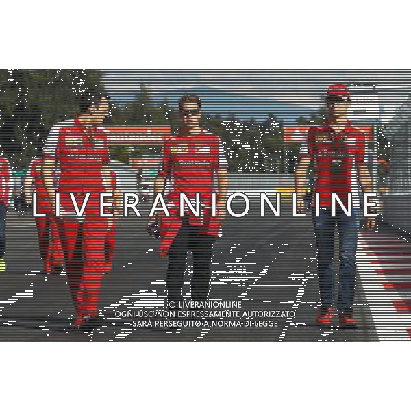 Sebastian Vettel (GER) Ferrari and Esteban Gutierrez (MEX) Ferrari Test and Reserve Driver walk the circuit. 29.10.2015. Formula 1 World Championship, Rd 17, Mexican Grand Prix, Mexixo City, Mexico, Preparation Day. AG ALDO LIVERANI SAS ONLY ITALY