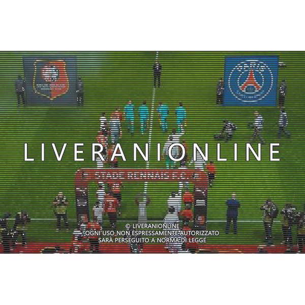 entree des equipes - 30.10.2015 - Rennes / PSG - 12eme journee de Ligue 1 Photo : Andre Ferreira / Icon Sport/AGENZIA ALDO LIVERANI SAS - ITALY ONLY EDITORIAL USE ONLY