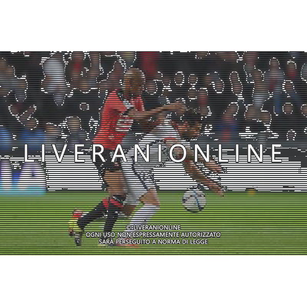 Gelson Fernandes / Ezequiel Lavezzi - 30.10.2015 - Rennes / PSG - 12eme journee de Ligue 1 Photo : Andre Ferreira / Icon Sport/AGENZIA ALDO LIVERANI SAS - ITALY ONLY EDITORIAL USE ONLY
