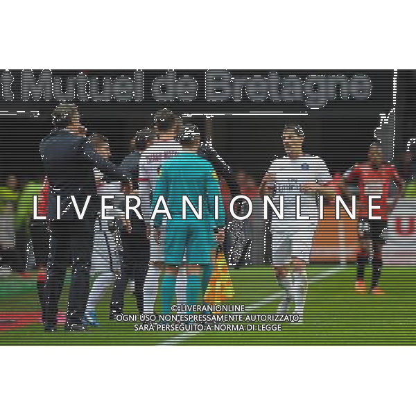 Benjamin Stambouli / Thiago Motta - 30.10.2015 - Rennes / PSG - 12eme journee de Ligue 1 Photo : Andre Ferreira / Icon Sport/AGENZIA ALDO LIVERANI SAS - ITALY ONLY EDITORIAL USE ONLY