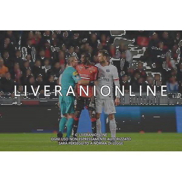 altercation Abdoulaye Doucoure / Thiago Motta / Fredy Fautrel - 30.10.2015 - Rennes / PSG - 12eme journee de Ligue 1 Photo : Andre Ferreira / Icon Sport/AGENZIA ALDO LIVERANI SAS - ITALY ONLY EDITORIAL USE ONLY