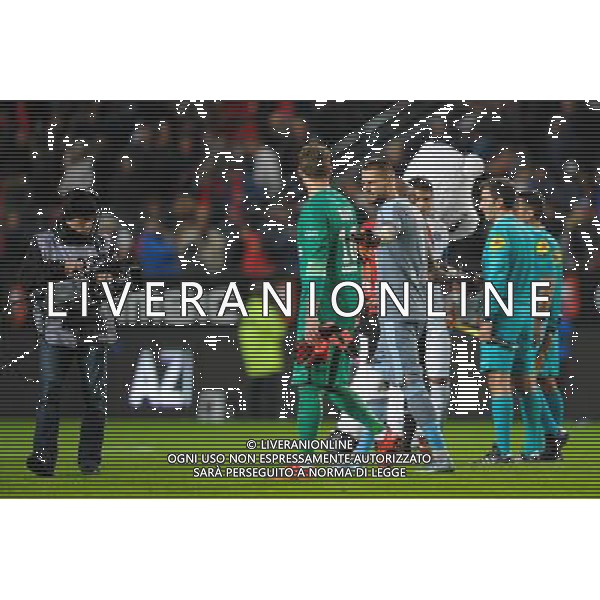 Kevin Trapp / Benoit Costil - 30.10.2015 - Rennes / PSG - 12eme journee de Ligue 1 Photo : Andre Ferreira / Icon Sport/AGENZIA ALDO LIVERANI SAS - ITALY ONLY EDITORIAL USE ONLY