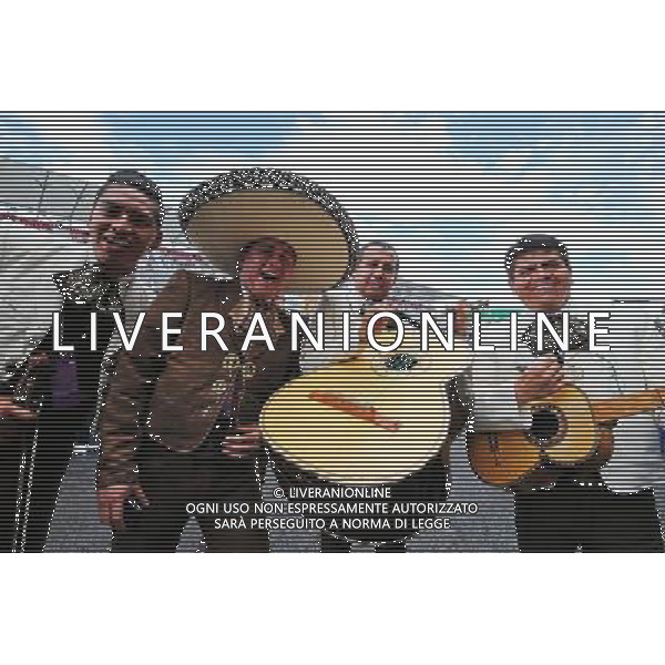 A Mariachi band play outside the Sahara Force India F1 Team pits. 31.10.2015. Formula 1 World Championship, Rd 17, Mexican Grand Prix, Mexixo City, Mexico, Qualifying Day. AG ALDO LIVERANI SAS ONLY ITALY