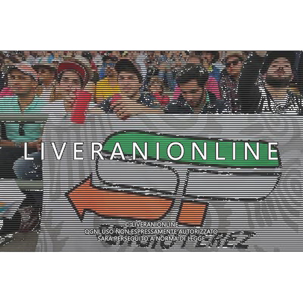 Sergio Perez (MEX) Sahara Force India F1 fans in the grandstand. 31.10.2015. Formula 1 World Championship, Rd 17, Mexican Grand Prix, Mexixo City, Mexico, Qualifying Day. /AGENZIA ALDO LIVERANI SAS - EDITORIAL USE ONLY
