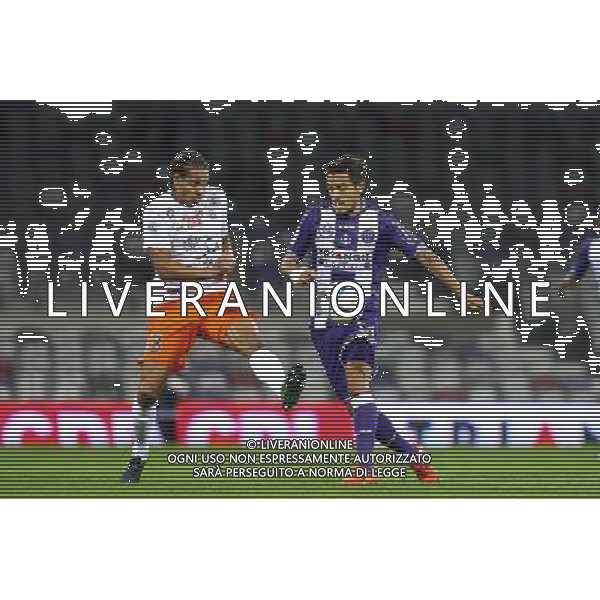 Oscar Trejo / Daniel Congre - 31.10.2015 - Toulouse / Montpellier - 12eme journee de Ligue1 Photo : Manu Blondeau / Icon Sport /AGENZIA ALDO LIVERANI SAS - ITALY ONLY EDITORIAL USE ONLY