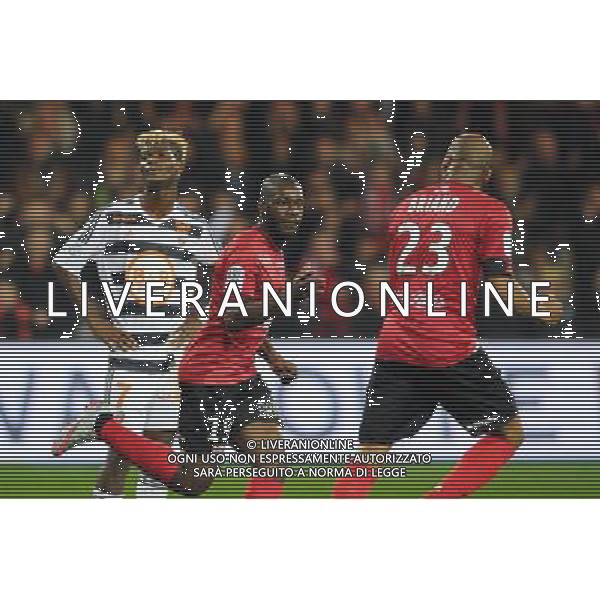 joie Guingamp / Yannis Salibur / Jimmy Briand / Ibrahim Didier Ndong - 31.10.2015 - Guingamp / Lorient - 12eme journee de Ligue 1 Photo : Andre Ferreira / Icon Sport /AGENZIA ALDO LIVERANI SAS - ITALY ONLY EDITORIAL USE ONLY
