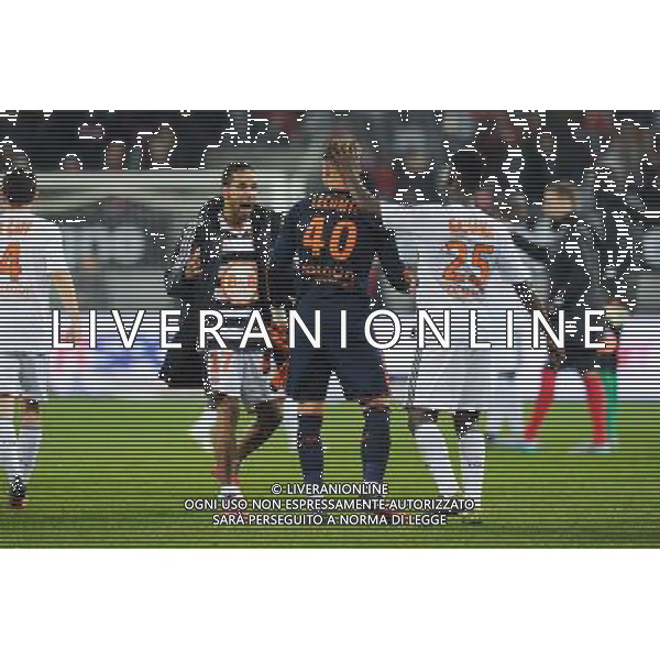 joie Lorient / Walid Mesloub / Benjamin Lecomte - 31.10.2015 - Guingamp / Lorient - 12eme journee de Ligue 1 Photo : Andre Ferreira / Icon Sport /AGENZIA ALDO LIVERANI SAS - ITALY ONLY EDITORIAL USE ONLY
