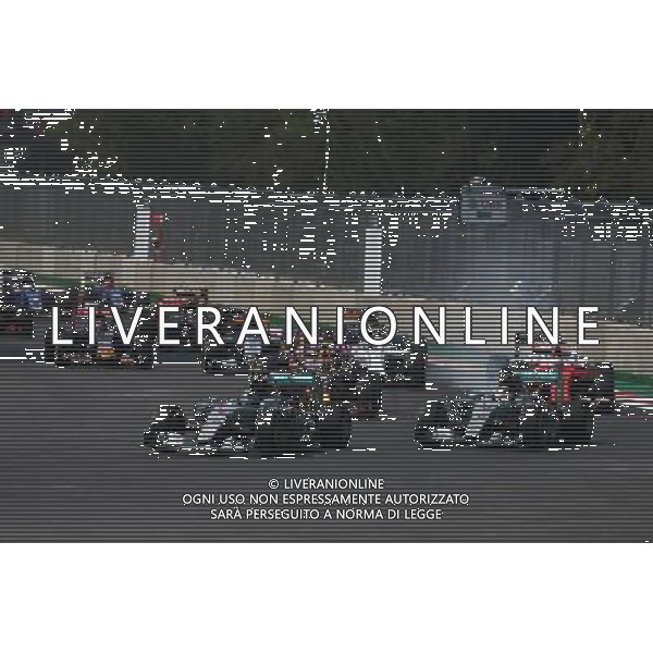 Nico Rosberg (GER) Mercedes AMG F1 W06 leads team mate Lewis Hamilton (GBR) Mercedes AMG F1 W06 at the start of the race. 01.11.2015. Formula 1 World Championship, Rd 17, Mexican Grand Prix, Mexixo City, Mexico, Race Day. “ AG ALDO LIVERANI SAS ONLY ITALY