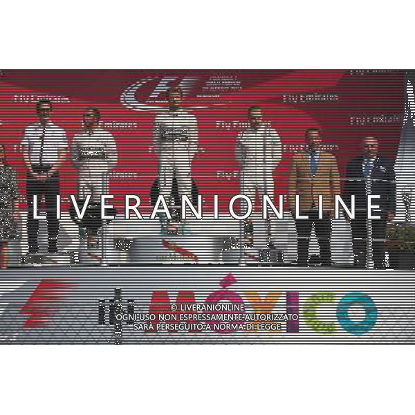 1st place Nico Rosberg (GER) Mercedes AMG F1 W06, 2nd place Lewis Hamilton (GBR) Mercedes AMG F1 W06 and 3rd place Valtteri Bottas (FIN) Williams FW37. 01.11.2015. Formula 1 World Championship, Rd 17, Mexican Grand Prix, Mexixo City, Mexico, Race Day. AG ALDO LIVERANI SAS ONLY ITALY