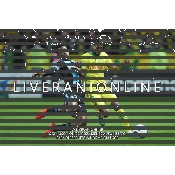 Wilfried Moimbe / Michy Batshuayi - 01.11.2015 - Nantes / Marseille - 12eme journee de Ligue 1 Photo : Andre Ferreira / Icon Sport /AGENZIA ALDO LIVERANI SAS - ITALY ONLY EDITORIAL USE ONLY