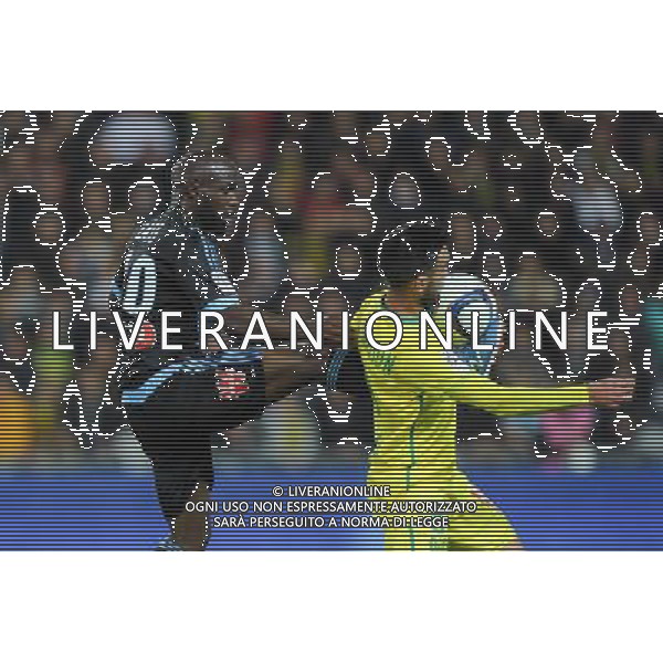 Lassana Diarra / Adrien Thomasson - 01.11.2015 - Nantes / Marseille - 12eme journee de Ligue 1 Photo : Andre Ferreira / Icon Sport /AGENZIA ALDO LIVERANI SAS - ITALY ONLY EDITORIAL USE ONLY