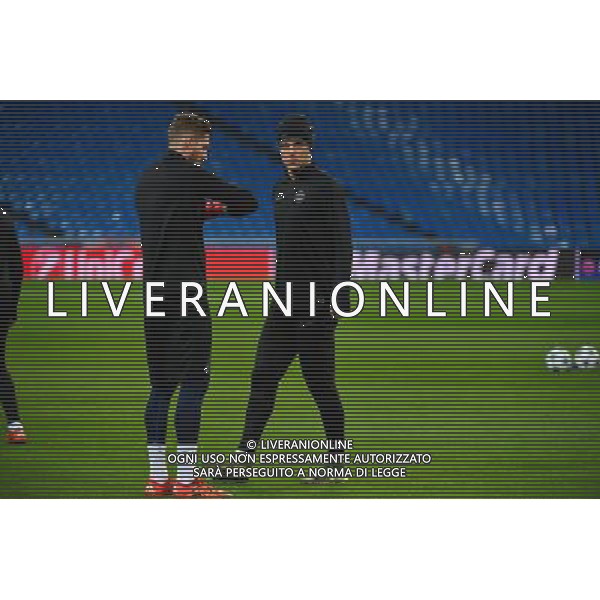 David LUIZ / Kevin TRAPP - 02.11.2015 - Entrainement avant Real Madrid / PSG Photo: WinterPress / Icon Sport /AGENZIA ALDO LIVERANI SAS - italy only editorial use only