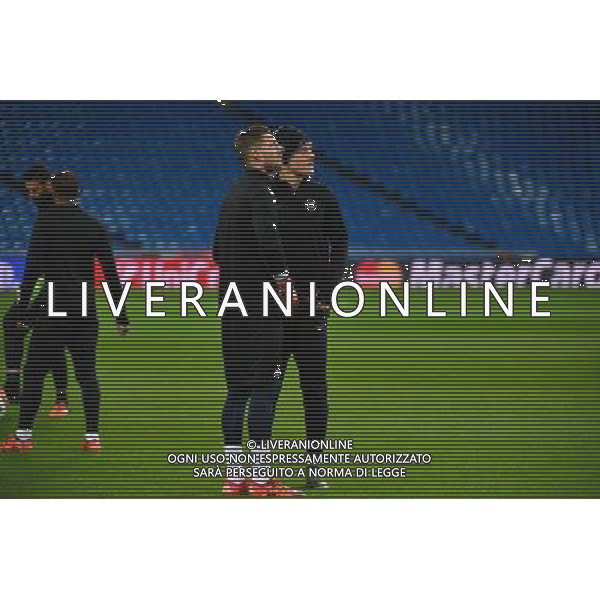 David LUIZ / Kevin TRAPP - 02.11.2015 - Entrainement avant Real Madrid / PSG Photo: WinterPress / Icon Sport /AGENZIA ALDO LIVERANI SAS - italy only editorial use only