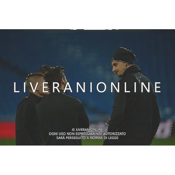 Zlatan IBRAHIMOVIC / Ezequiel LAVEZZI / Marco VERRATTI / Angel DI MARIA - 02.11.2015 - Entrainement avant Real Madrid / PSG Photo: WinterPress / Icon Sport /AGENZIA ALDO LIVERANI SAS - italy only editorial use only