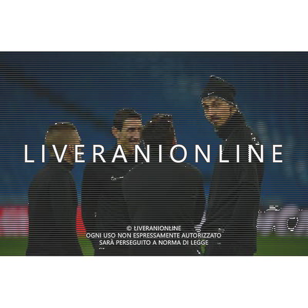 Zlatan IBRAHIMOVIC / Ezequiel LAVEZZI / Marco VERRATTI / Angel DI MARIA - 02.11.2015 - Entrainement avant Real Madrid / PSG Photo: WinterPress / Icon Sport /AGENZIA ALDO LIVERANI SAS - italy only editorial use only