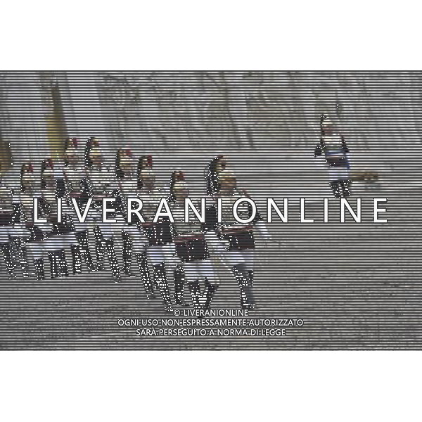 Commemorazioni ufficiali di deposizione di corona di alloro sulla Tomba del Milite Ignoto all\'Altare della Patria nella Giornata delle Forze Armate a Roma 04 novembre 2015 nella foto i corazzieri ©Corradetti/Agenzia Aldo Liverani S.a.s.