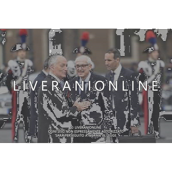 Commemorazioni ufficiali di deposizione di corona di alloro sulla Tomba del Milite Ignoto all\'Altare della Patria nella Giornata delle Forze Armate a Roma 04 novembre 2015 nella foto Francesco Paolo Tronca e Franco Gabrielli ©Corradetti/Agenzia Aldo Liverani S.a.s.