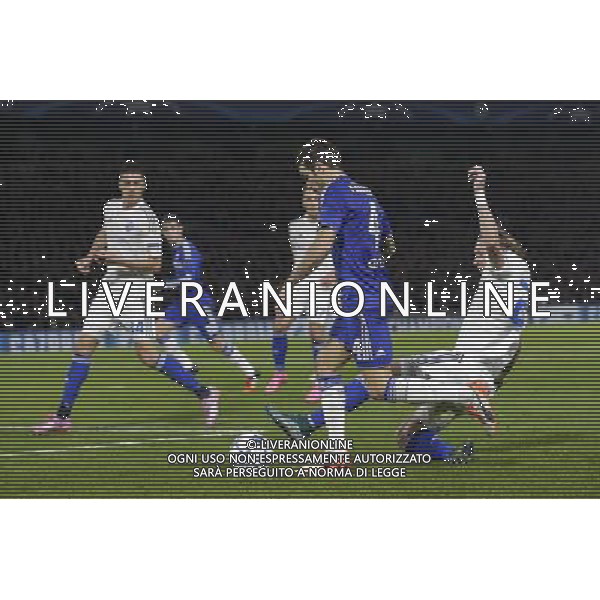 Dynamo Kyiv\'s Domagoj Vida dives in for a challenge on Chelsea\'s Cesc Fabregas Photographer Craig Mercer/CameraSport Football - UEFA Champions League Group G - Chelsea v Dynamo Kiev - Wednesday 4th November 2015 - Stamford Bridge - London - © CameraSport - 43 Linden Ave. Countesthorpe. Leicester. England. LE8 5PG - Tel: +44 (0) 116 277 4147 - admin@camerasport.com - www.camerasport.com /Agenzia Aldo Liverani S.a.s. - ITALY ONLY EDITORIAL USE ONLY
