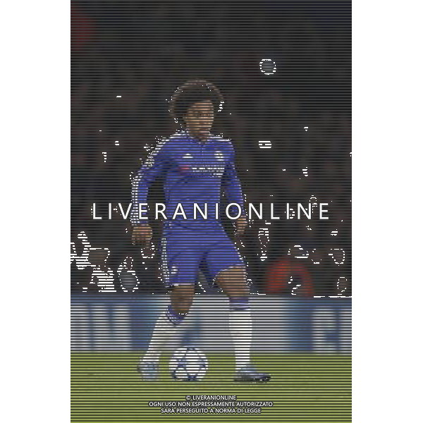 Chelsea\'s Willian in action during todays match Photographer Craig Mercer/CameraSport Football - UEFA Champions League Group G - Chelsea v Dynamo Kiev - Wednesday 4th November 2015 - Stamford Bridge - London - Â© CameraSport - 43 Linden Ave. Countesthorpe. Leicester. England. LE8 5PG - Tel: +44 (0) 116 277 4147 - admin@camerasport.com - www.camerasport.com /Agenzia Aldo Liverani S.a.s. - ITALY ONLY EDITORIAL USE ONLY