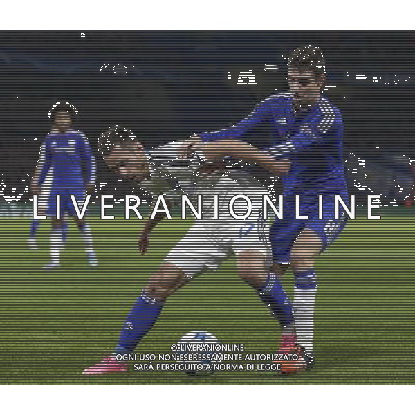 Dynamo Kyiv\'s Serhiy Rybalka shields the ball from Chelsea\'s Oscar Photographer Craig Mercer/CameraSport Football - UEFA Champions League Group G - Chelsea v Dynamo Kiev - Wednesday 4th November 2015 - Stamford Bridge - London - Â© CameraSport - 43 Linden Ave. Countesthorpe. Leicester. England. LE8 5PG - Tel: +44 (0) 116 277 4147 - admin@camerasport.com - www.camerasport.com /Agenzia Aldo Liverani S.a.s. - ITALY ONLY EDITORIAL USE ONLY