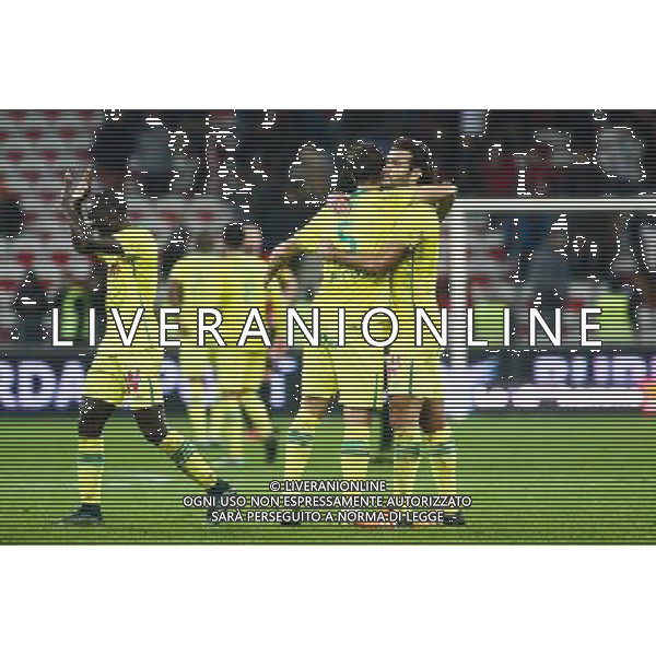 Joie Nantes - Lorik Cana / Oswaldo Vizcarrondo - 04.11.2015 - Nice / Nantes - Match en Retard - 9eme journee de Ligue 1 Photo : Serge Haouzi / Icon Sport /Agenzia Aldo Liverani S.a.s. - ITALY ONLY EDITORIAL USE ONLY