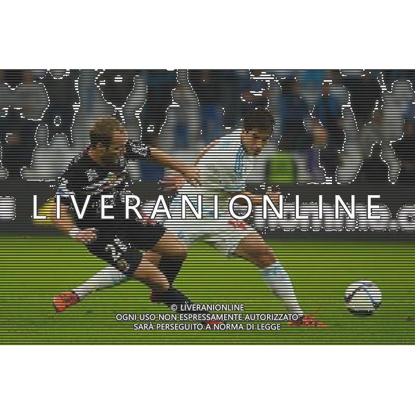 Valere GERMAIN / Stephane SPARAGNA - 08.11.2015 - Marseille / Nice - 13eme journee de Ligue 1 Photo : Gaston Petrelli / Icon Sport AG ALDO LIVERANI SAS ONLY ITALY