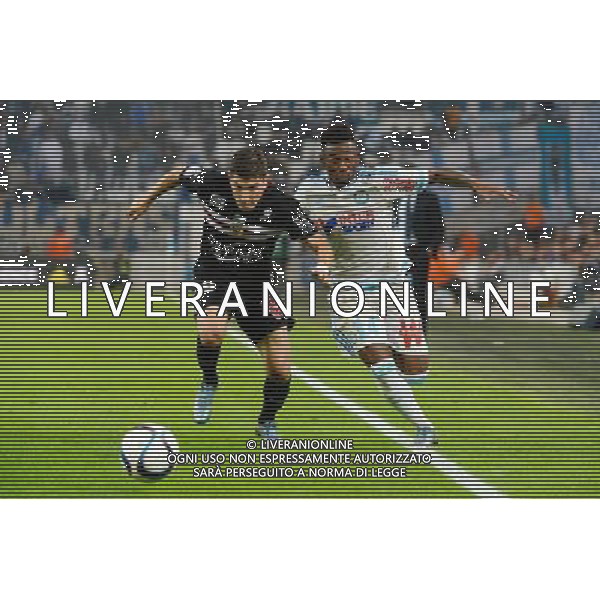 Jeremy PIED / Georges Kevin NKOUDOU - 08.11.2015 - Marseille / Nice - 13eme journee de Ligue 1 Photo : Gaston Petrelli / Icon Sport AG ALDO LIVERANI SAS ONLY ITALY