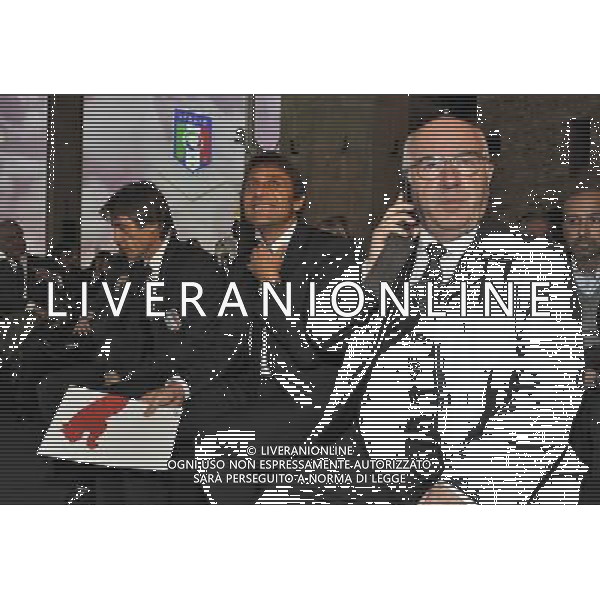 Presentazione della nuova maglia PUMA della Nazionale Italiana di Calcio Firenze - 09.11.2015 Nella Foto:Carlo Tavecchio, Antonio Conte e Gabriele Oriali /Ag. Aldo Liverani