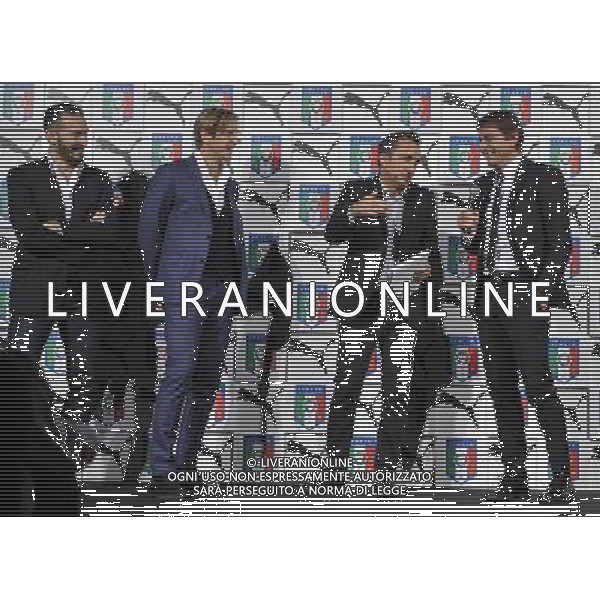 Presentazione della nuova maglia PUMA della Nazionale Italiana di Calcio Firenze - 09.11.2015 Nella Foto:Gianluca Zambrotta, Massimo Ambrosini, Nicola Savino e Antonio Conte /Ag. Aldo Liverani