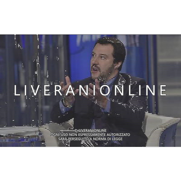 Matteo Salvini ospite al programma di Bruno Vespa \'Porta a Porta\' Roma - 10.1.2015 Nella Foto:Matteo Salvini ospite al programma di Bruno Vespa \'Porta a Porta\' /Ph.Corradetti-Ag. Aldo Liverani