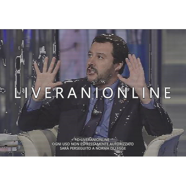 Matteo Salvini ospite al programma di Bruno Vespa \'Porta a Porta\' Roma - 10.1.2015 Nella Foto:Matteo Salvini ospite al programma di Bruno Vespa \'Porta a Porta\' /Ph.Corradetti-Ag. Aldo Liverani