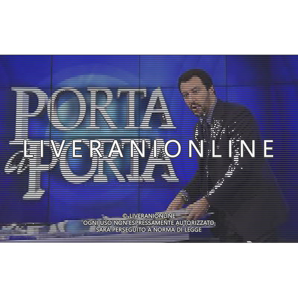 Matteo Salvini ospite al programma di Bruno Vespa \'Porta a Porta\' Roma - 10.1.2015 Nella Foto:Matteo Salvini ospite al programma di Bruno Vespa \'Porta a Porta\' /Ph.Corradetti-Ag. Aldo Liverani