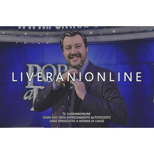 Matteo Salvini ospite al programma di Bruno Vespa \'Porta a Porta\' Roma - 10.1.2015 Nella Foto:Matteo Salvini ospite al programma di Bruno Vespa \'Porta a Porta\' /Ph.Corradetti-Ag. Aldo Liverani