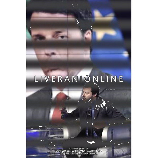 Matteo Salvini ospite al programma di Bruno Vespa \'Porta a Porta\' Roma - 10.1.2015 Nella Foto:Matteo Salvini ospite al programma di Bruno Vespa \'Porta a Porta\' /Ph.Corradetti-Ag. Aldo Liverani