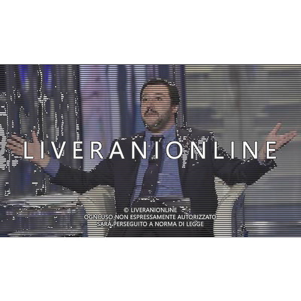 Matteo Salvini ospite al programma di Bruno Vespa \'Porta a Porta\' Roma - 10.1.2015 Nella Foto:Matteo Salvini ospite al programma di Bruno Vespa \'Porta a Porta\' /Ph.Corradetti-Ag. Aldo Liverani