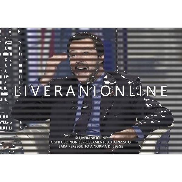 Matteo Salvini ospite al programma di Bruno Vespa \'Porta a Porta\' Roma - 10.1.2015 Nella Foto:Matteo Salvini ospite al programma di Bruno Vespa \'Porta a Porta\' /Ph.Corradetti-Ag. Aldo Liverani