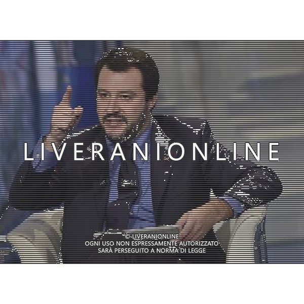 Matteo Salvini ospite al programma di Bruno Vespa \'Porta a Porta\' Roma - 10.1.2015 Nella Foto:Matteo Salvini ospite al programma di Bruno Vespa \'Porta a Porta\' /Ph.Corradetti-Ag. Aldo Liverani