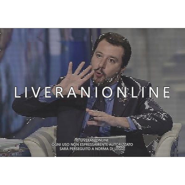 Matteo Salvini ospite al programma di Bruno Vespa \'Porta a Porta\' Roma - 10.1.2015 Nella Foto:Matteo Salvini ospite al programma di Bruno Vespa \'Porta a Porta\' /Ph.Corradetti-Ag. Aldo Liverani