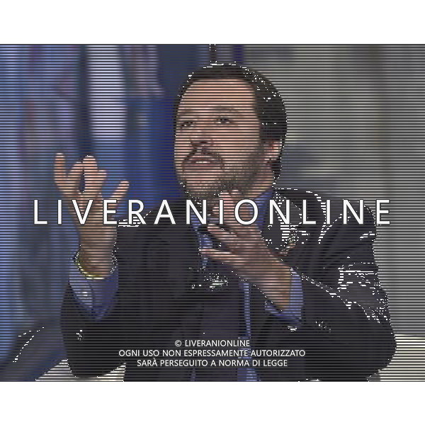 Matteo Salvini ospite al programma di Bruno Vespa \'Porta a Porta\' Roma - 10.1.2015 Nella Foto:Matteo Salvini ospite al programma di Bruno Vespa \'Porta a Porta\' /Ph.Corradetti-Ag. Aldo Liverani