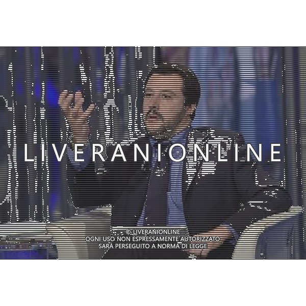 Matteo Salvini ospite al programma di Bruno Vespa \'Porta a Porta\' Roma - 10.1.2015 Nella Foto:Matteo Salvini ospite al programma di Bruno Vespa \'Porta a Porta\' /Ph.Corradetti-Ag. Aldo Liverani