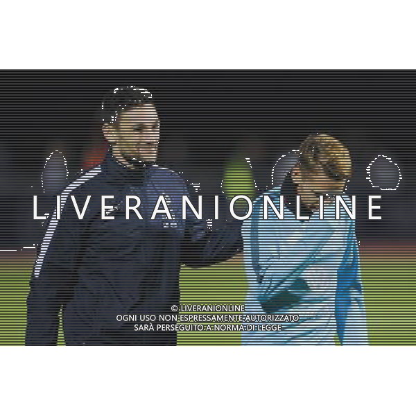 Hugo Lloris / Antoine Griezmann - 09.11.2015 - Equipe de France - entrainement -Clairefontaine Photo : Andre Ferreira / Icon Sport /AGENZIA ALDO LIVERANI SAS - - ITALY ONLY - EDITORIAL USE ONLY -