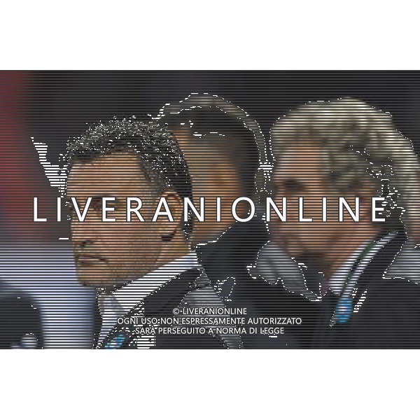Christophe GALTIER / Dominique ROCHETEAU - 08.11.2015 - Lyon / Saint Etienne - 13eme journee de Ligue 1 Photo : Jean Paul Thomas / Icon Sport /AGENZIA ALDO LIVERANI SAS - - ITALY ONLY - EDITORIAL USE ONLY -