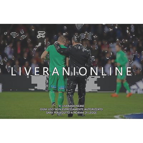 Romain HAMOUMA / Christophe GALTIER - 08.11.2015 - Lyon / Saint Etienne - 13eme journee de Ligue 1 Photo : Jean Paul Thomas / Icon Sport /AGENZIA ALDO LIVERANI SAS - - ITALY ONLY - EDITORIAL USE ONLY -